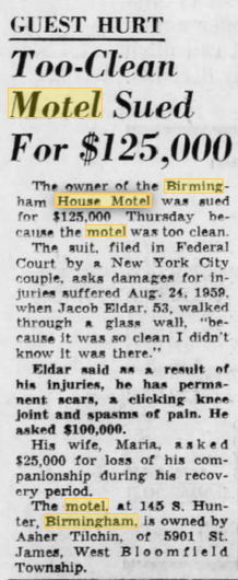 Birmingham House - 1961 Article On Lawsuit